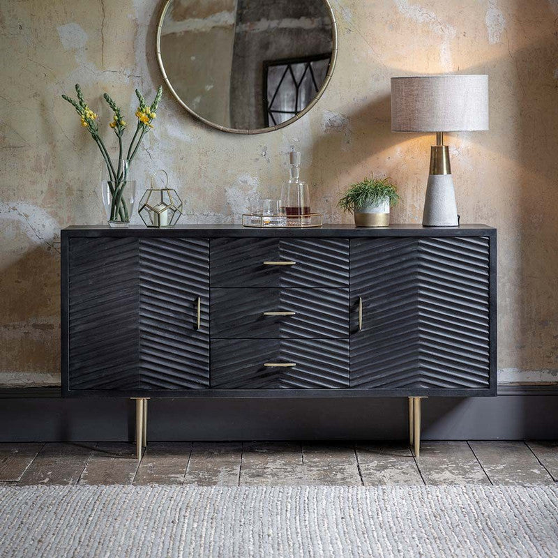 Black Stained Mango Wood Sideboard