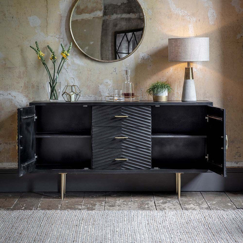 Black Stained Mango Wood Sideboard