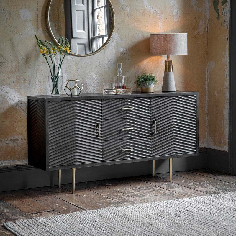 Black Stained Mango Wood Sideboard