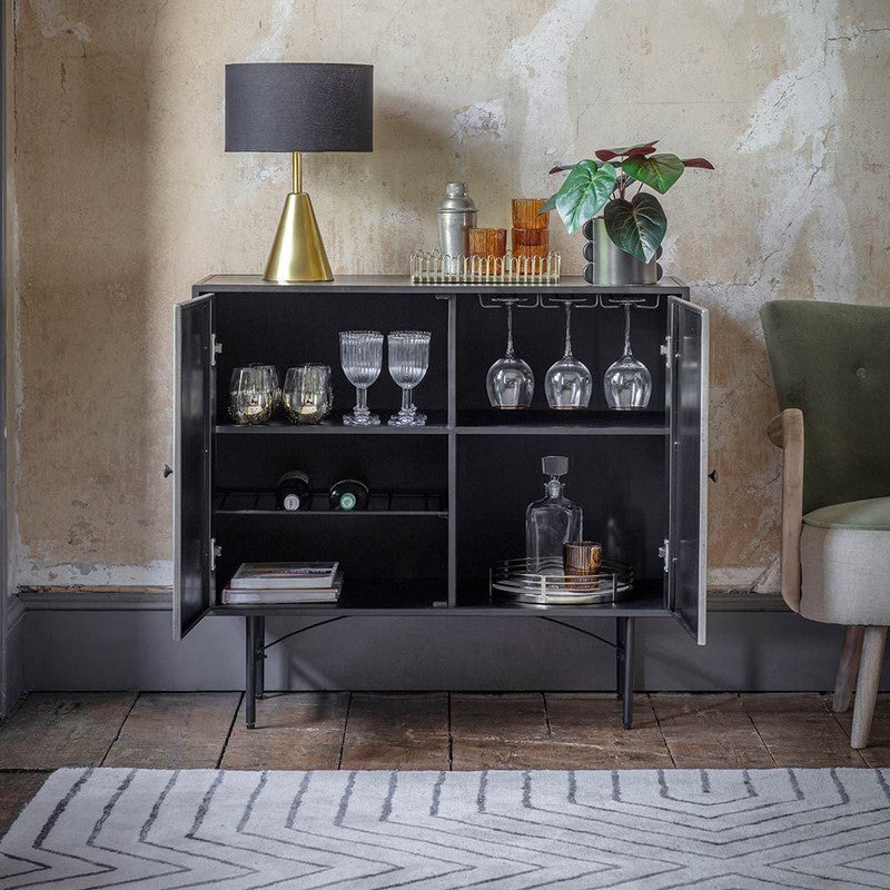 Black Stained Mango Wood Sideboard