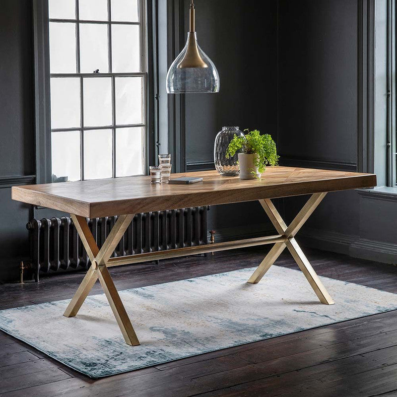 Mango Wood Finish Dining Table - Large