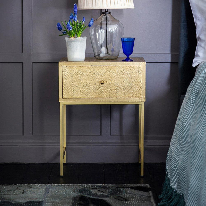 Brass Cladding Bedside Drawer