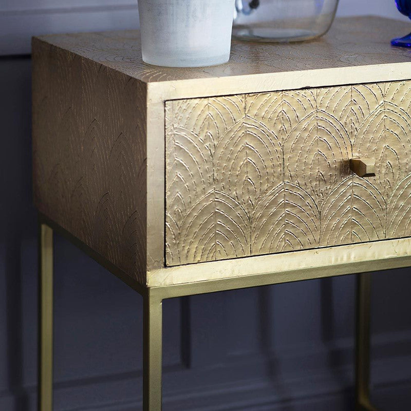 Brass Cladding Bedside Drawer