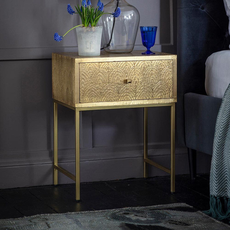 Brass Cladding Bedside Drawer