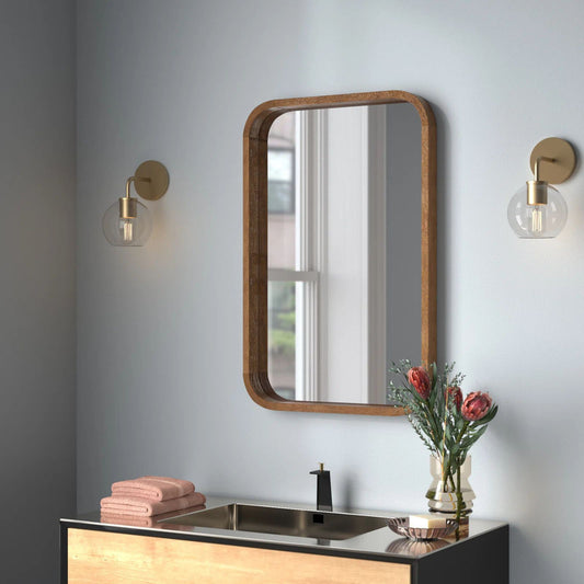 Rectangle Wall Mirror With Wood Frame