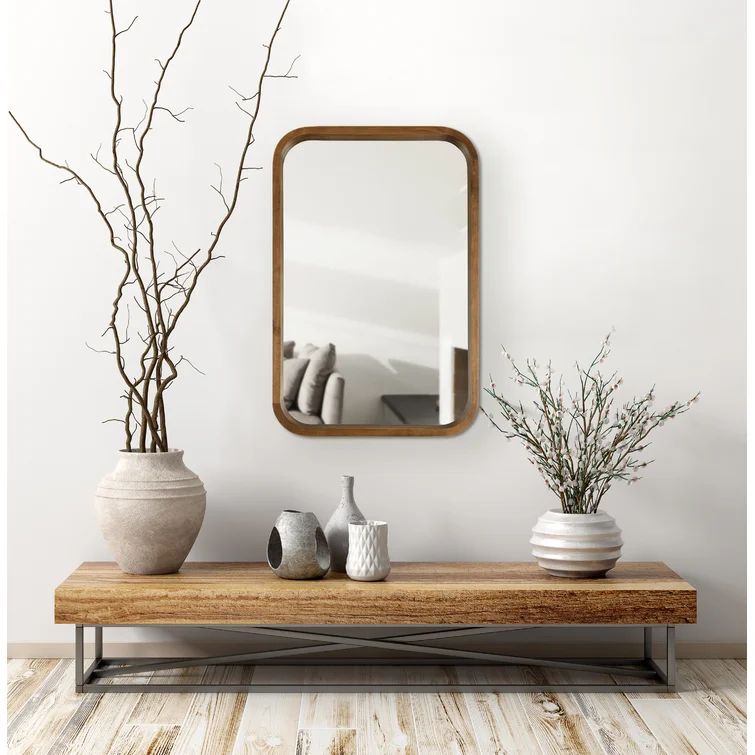 Rectangle Wall Mirror With Wood Frame