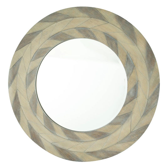 Round Wood Wall Mirror